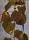 Egon Schiele Sunflower painting
